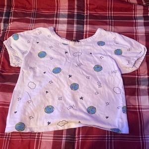 Very minimal staining extremely small barely noticeable dots in back (pictured)